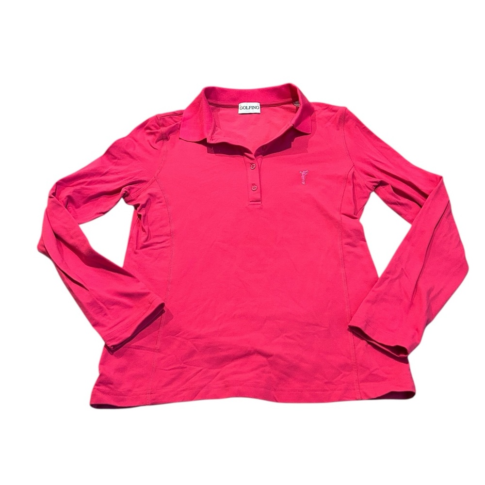 3/$15 GOLFINO long sleeve pink polo
